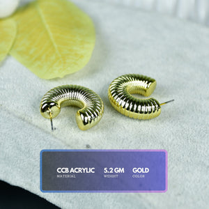Mayii 3/4 Textured Round CCB Earrings – One Size - Mayii - Mayii