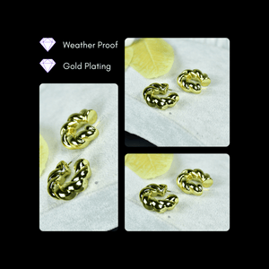 Mayii 3/4 Twisted Textured Round CCB Earrings – One Size - Mayii - Mayii