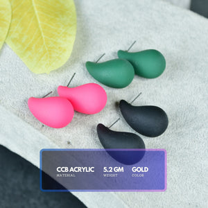 MAYII CCB Tera Drop Earrings Set Pink Green Black - One Size - Mayii - Mayii
