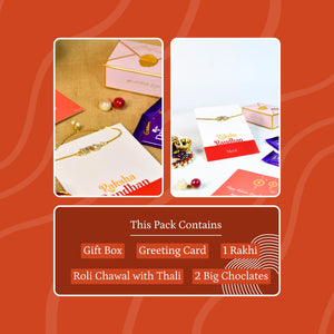 Mayii Exquisite BRO Rakhi Pack of 1 with Roli Chawal and Greeting card combo for Raksha Bandhan and Gifting - Mayii - Mayii