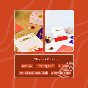 Mayii Exquisite Tri Red Green Rakhi Pack of 1 with Roli Chawal and Greeting card combo for Raksha Bandhan and Gifting - Mayii - Mayii