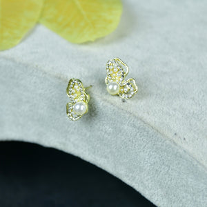 MAYII Floral Bead Gold Stainless Steel Earrings - One Size - Mayii - Mayii