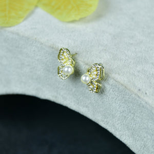 MAYII Floral Bead Gold Stainless Steel Earrings - One Size - Mayii - Mayii