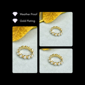 MAYII - Gold Bead Ring Stainless Steel - One Size - Mayii - Mayii