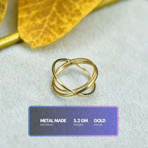 MAYII - Gold Orbit Line Ring Stainless Steel - One Size - Mayii - Mayii