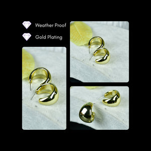 Mayii Golden Teardrop Crescent Flat Round CCB Earrings – One Size - Mayii - Mayii