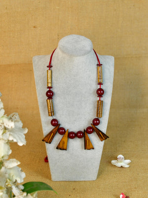 Mayii Handcrafted Bamboo Triangle Necklace: Eco - Friendly Design - Mayii - Mayii