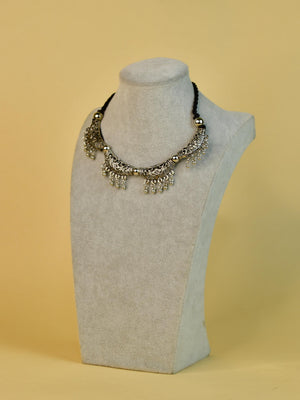 Mayii Handcrafted German Silver Choker with Water Drop Earrings - Mayii - Mayii