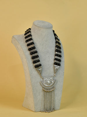 Mayii Handcrafted German Silver Necklace: Chain Drops & Beads - Mayii - Mayii