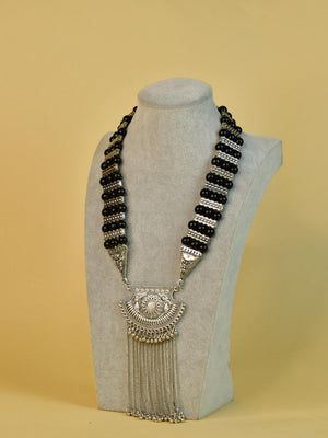 Mayii Handcrafted German Silver Necklace: Chain Drops & Beads - Mayii - Mayii