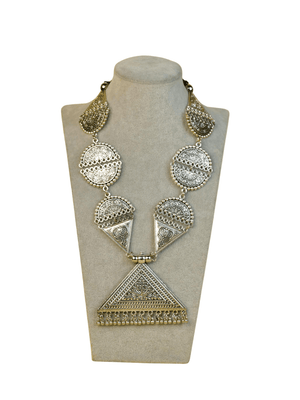 Mayii Handcrafted German Silver Necklace: Triangle & Tree Design - Mayii - Mayii