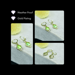 MAYII Lime Crystal Gold and Lime color Stainless Steel Earrings - One Size - Mayii - Mayii
