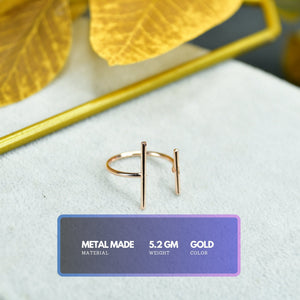 MAYII - Rose Gold Double Line Ring Stainless Steel - One Size - Mayii - Mayii