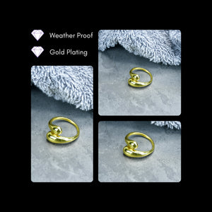 MAYII - Silver Teardrop Ends Ring Stainless Steel - One Size - Mayii - Mayii