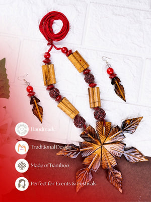 Mayii's Handcrafted Bamboo Flower Necklace - Trendy Accessory - Mayii - Mayii