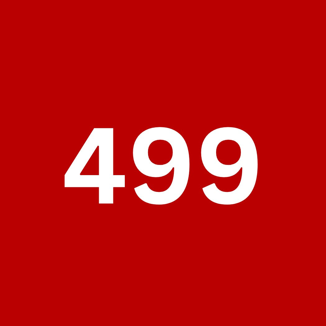 Bold white text showing 499 on red background highlighting decor and gadgets deals under 499