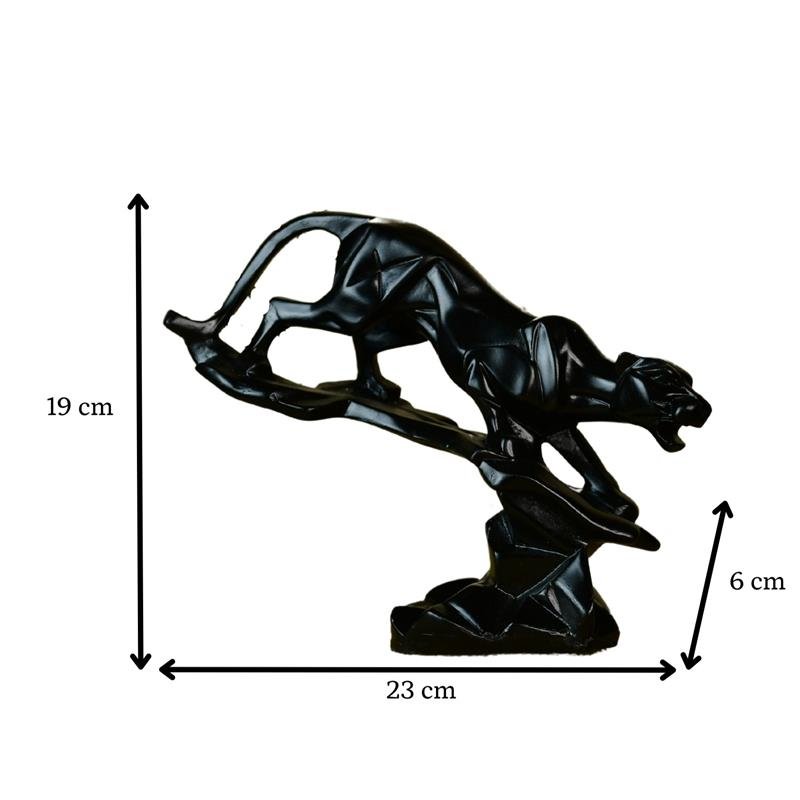 MAYII black panther decorative statue tabletop sculpture measuring 23 cm wide and 19 cm tall