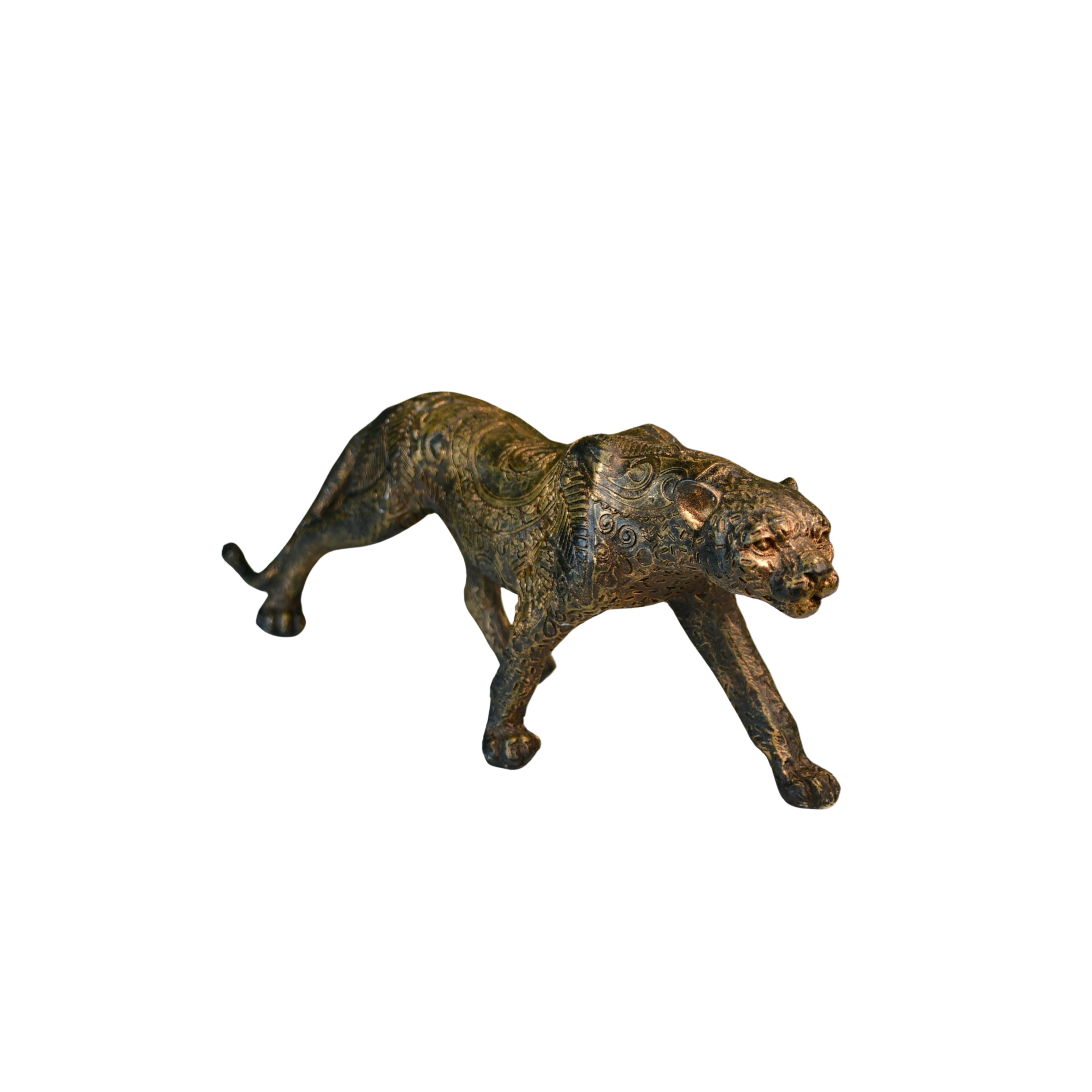 MAYII tabletop elegant panther figurine for home with intricate detailing and antique bronze finish