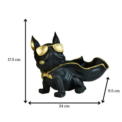 MAYII Cape Dog Figurine Decor Black & Gold Tabletop