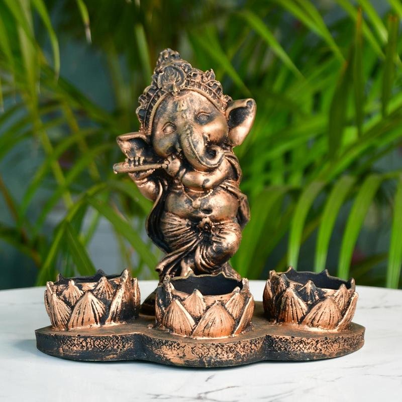 Ganesh Resin Candle Holder by Mayii - Artisan Home Decor & Showpiece - MAYII - Mayii