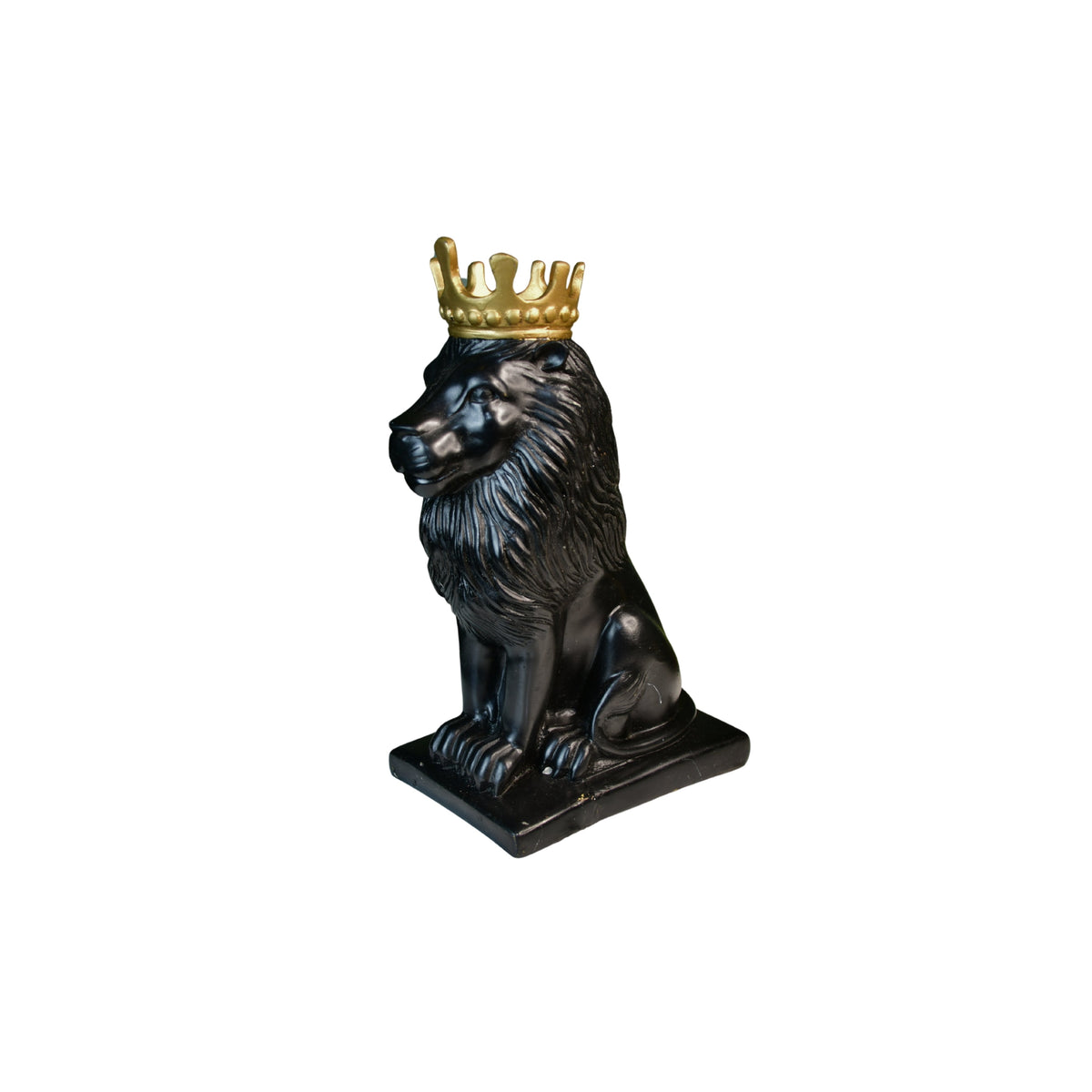 MAYII tabletop luxury lion showpiece decor in black with gold crown for elegant home decoration