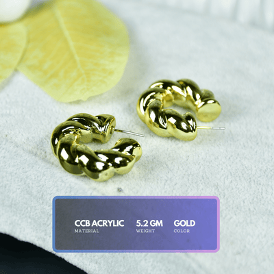Mayii 3/4 Twisted Textured Round CCB Earrings – One Size