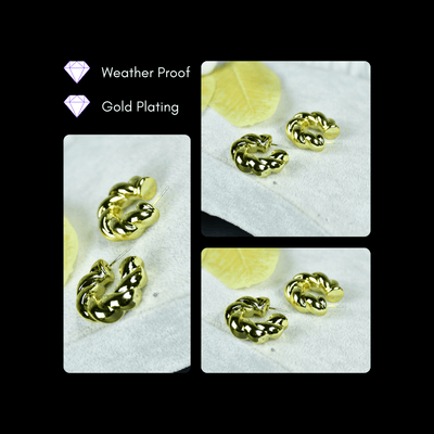Mayii 3/4 Twisted Textured Round CCB Earrings – One Size
