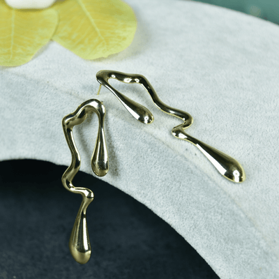 MAYII  Abstract Gold Stainless Steel Earrings - One Size