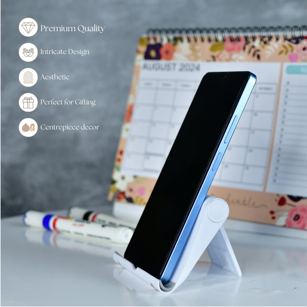 Mayii - Adjustable White Tablet Stand | Trendy Desk Accessory - MAYII - Mayii