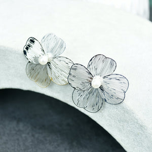 MAYII Centre Bead Flower Gold Stainless Steel Earrings - One Size - Mayii - Mayii