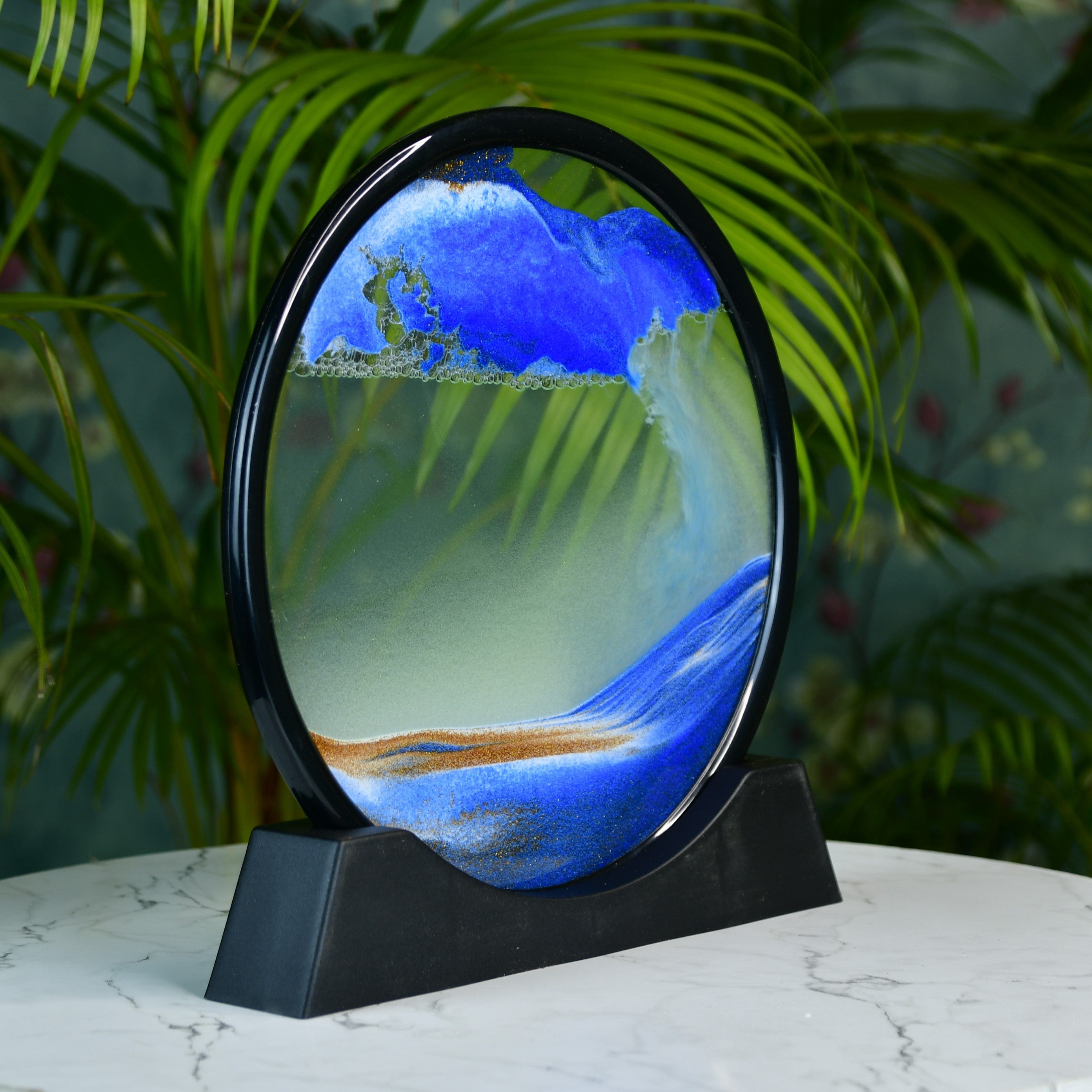 Mayii Circular Glass Sand Art – Elegant Moving Sand Sculpture for Trendy Home Decor & Gifts - MAYII - Mayii