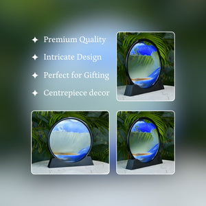 Mayii Circular Glass Sand Art – Elegant Moving Sand Sculpture for Trendy Home Decor & Gifts - MAYII - Mayii