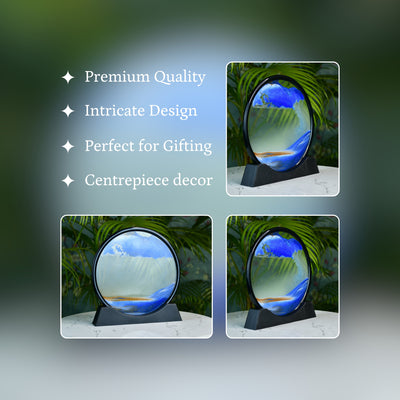 Mayii Circular Glass Sand Art – Elegant Moving Sand Sculpture for Trendy Home Decor & Gifts