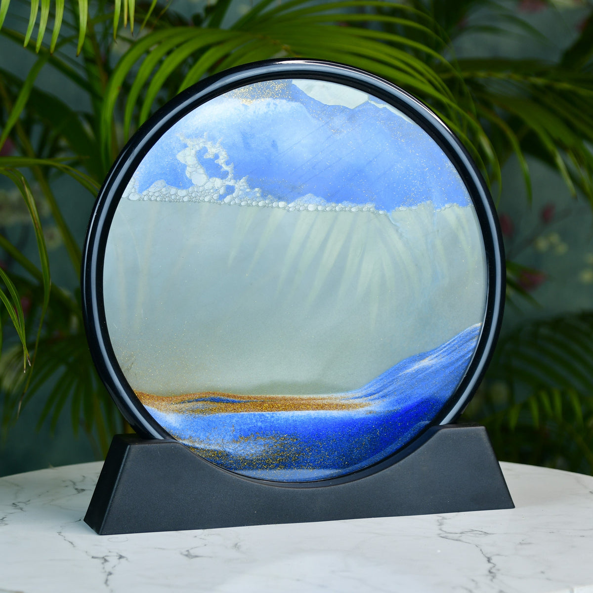 Mayii Circular Glass Sand Art – Elegant Moving Sand Sculpture for Trendy Home Decor & Gifts - MAYII - Mayii