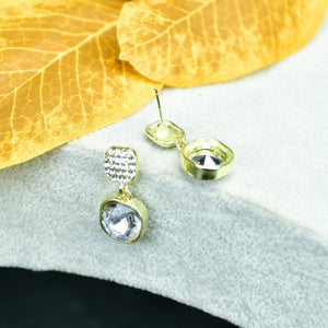 MAYII Crystal on Crystal Gold Stainless Steel Earrings - One Size - Mayii - Mayii