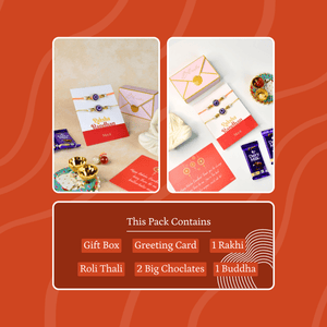 Mayii Exquisite Evil Eye Rakhi Pack of 2 with Roli Chawal and Greeting card combo for Raksha Bandhan and Gifting - Mayii - Mayii