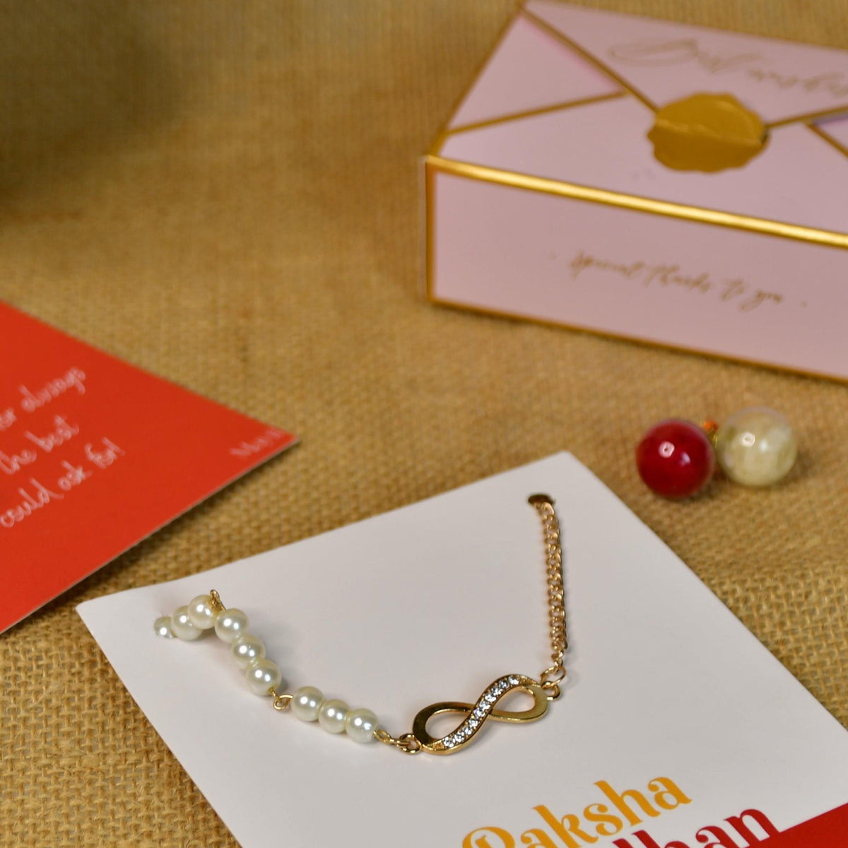 Mayii Exquisite Infinite Rakhi Pack of 1 with Roli Chawal and Greeting card combo for Raksha Bandhan and Gifting - Mayii - Mayii