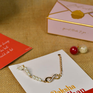 Mayii Exquisite Infinite Rakhi Pack of 1 with Roli Chawal and Greeting card combo for Raksha Bandhan and Gifting - Mayii - Mayii