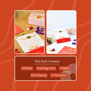 Mayii Exquisite Peacock Rakhi Pack of 1 with Roli Chawal and Greeting card combo for Raksha Bandhan and Gifting - Mayii - Mayii