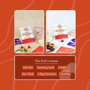 Mayii Exquisite Pink Circle Rakhi Pack of 2 with Roli Chawal and Greeting card combo for Raksha Bandhan and Gifting - Mayii - Mayii