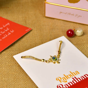 Mayii Exquisite Turtle Rakhi Pack of 1 with Roli Chawal and Greeting card combo for Raksha Bandhan and Gifting - Mayii - Mayii