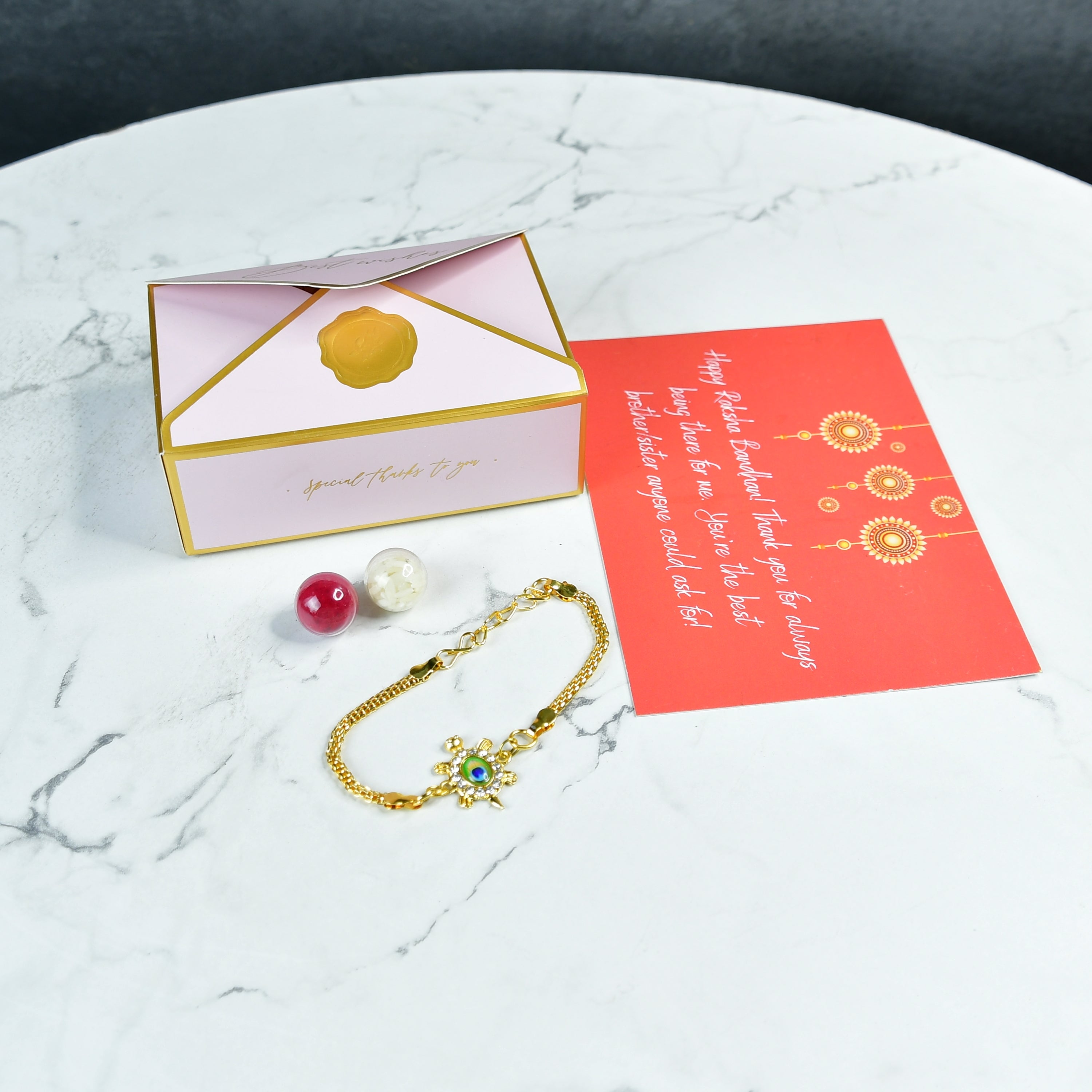 Mayii Exquisite Turtle Rakhi Pack of 1 with Roli Chawal and Greeting card combo for Raksha Bandhan and Gifting - Mayii - Mayii