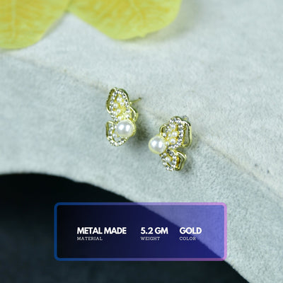MAYII Floral Bead Gold Stainless Steel Earrings -One Size image 4