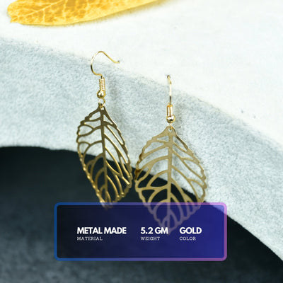 MAYII  Floral Net Gold Stainless Steel Earrings -One Size image 3