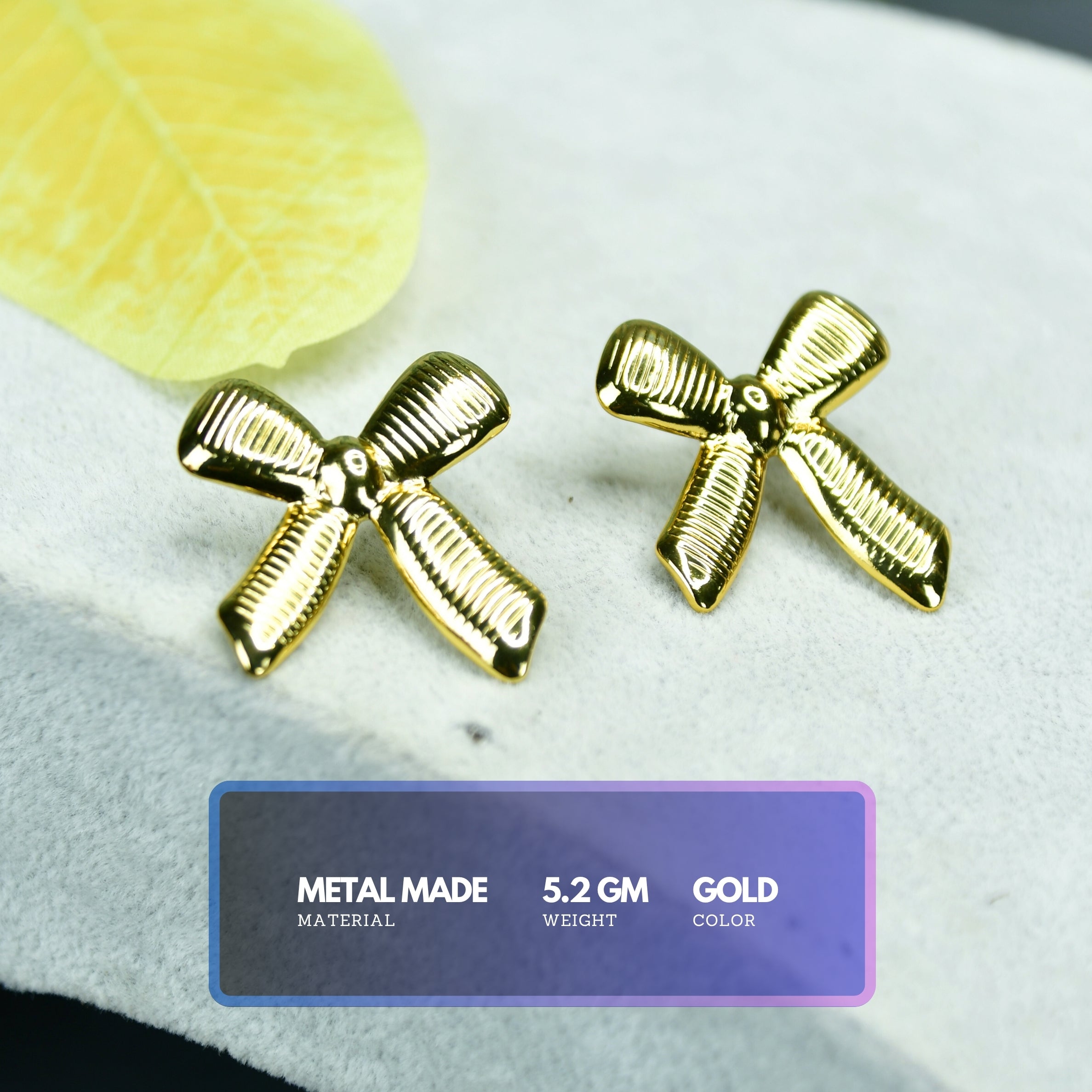 MAYII Floral Stripe Gold Stainless Steel Earrings - One Size - Mayii - Mayii