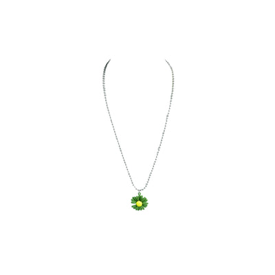 MAYII Flower Pendant Necklace Silver and Green Stainless Steel - One Size image 4