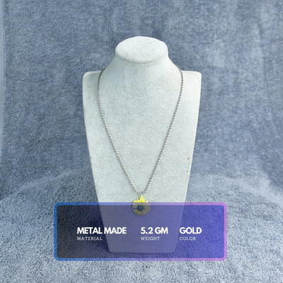 Mayii Flower Pendant Necklace Silver and Yellow Stainless Steel - One Size image 3