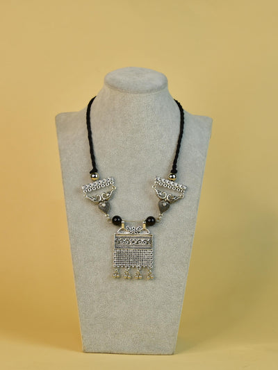 Mayii German Silver Choker: Handcrafted Peacock Design