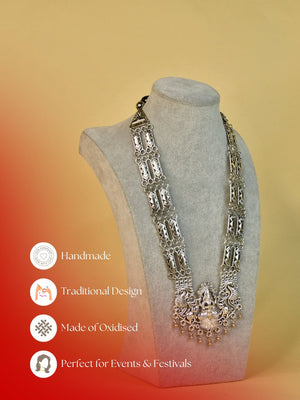 Mayii German Silver Necklace: Handcrafted God & Peacock Design image 3