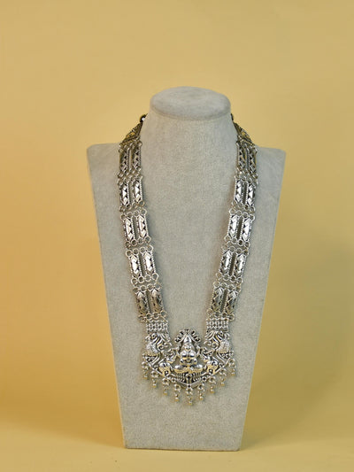 Mayii German Silver Necklace: Handcrafted God & Peacock Design